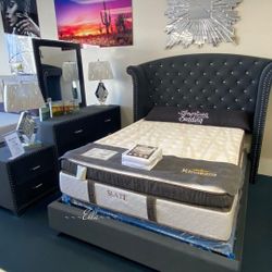 Melody Grey 5-Piece Eastern King Bedroom Set$10 Down Payment And Financing Available