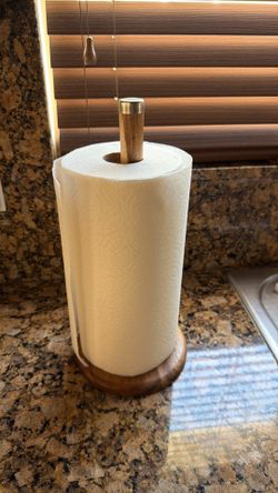 Rowan Acacia Paper Towel Holder, $10