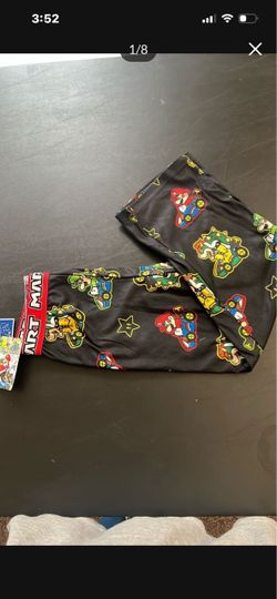 NINTENDO MARIOKART BLACK PJ LOUNGE PANTS SIZE MEDIUM 6-8.