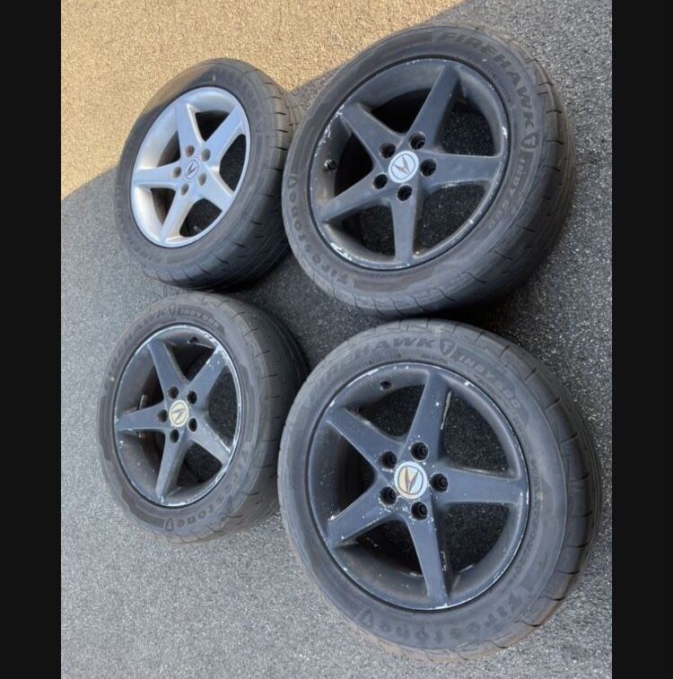 4 X 205/55r16 5x4.5 5x114.3 Stock Rsx Sentra Accord Civic Camry  Mustang rims Wheels Good Firestone Tires!!!