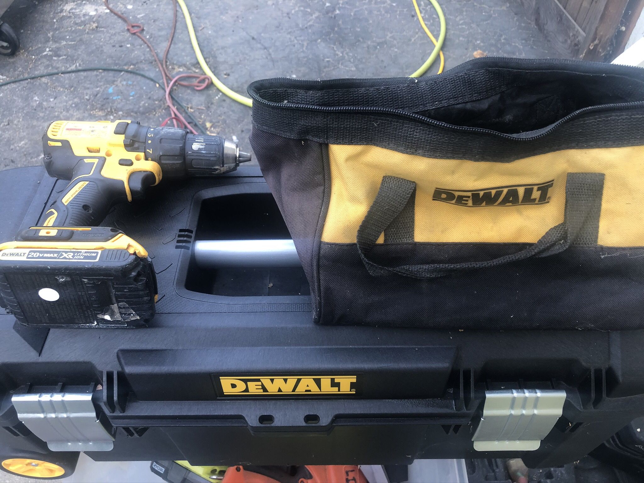 Dewalt Drill, Bag and Tool box