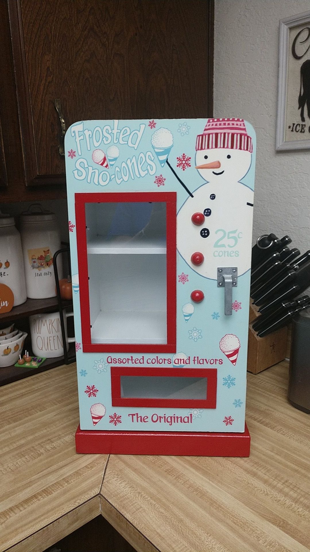 Rae Dunn Christmas Vending Machine Display Cabinet Frosted Sno-Cones