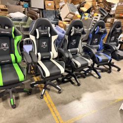 🔥Big Deals 🔥  gaming chair  Height Adjustable with Footrest with 360°-Swivel Seat $80 