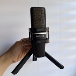 Microphone with Mic Stand Zealsound and USB cable for Gaming, Work, Streaming