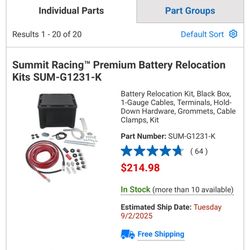 Summit Battery Relocation Kit