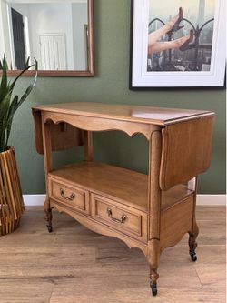 French Provincial Bar Cart Server Cabinet