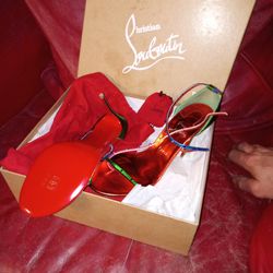 Christian Louboutin 42 Riojana Spikes 100 Red Bottom Shoes