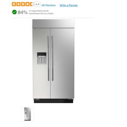 JennAir 42" Built In Side by Side Refrigerator with Dispenser - Stainless Steel