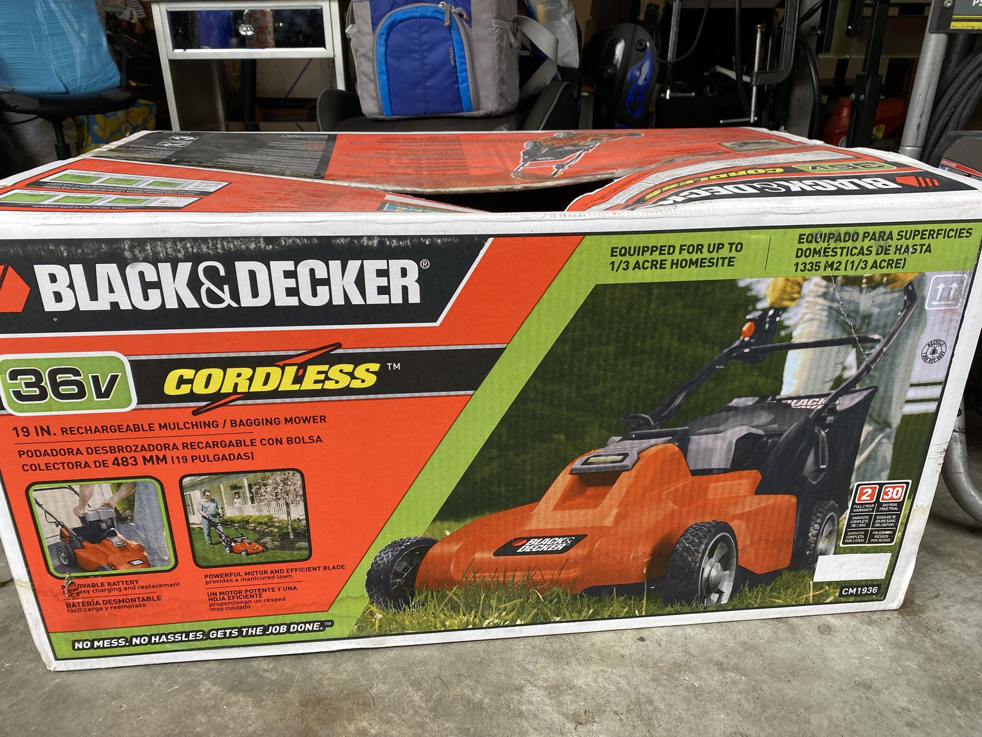 BLACK+DECKER CM1936 19in 36V Battery Powered Lawn Mower for sale