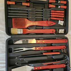 16-Piece BBQ Grill Tool Set in Carrying Case