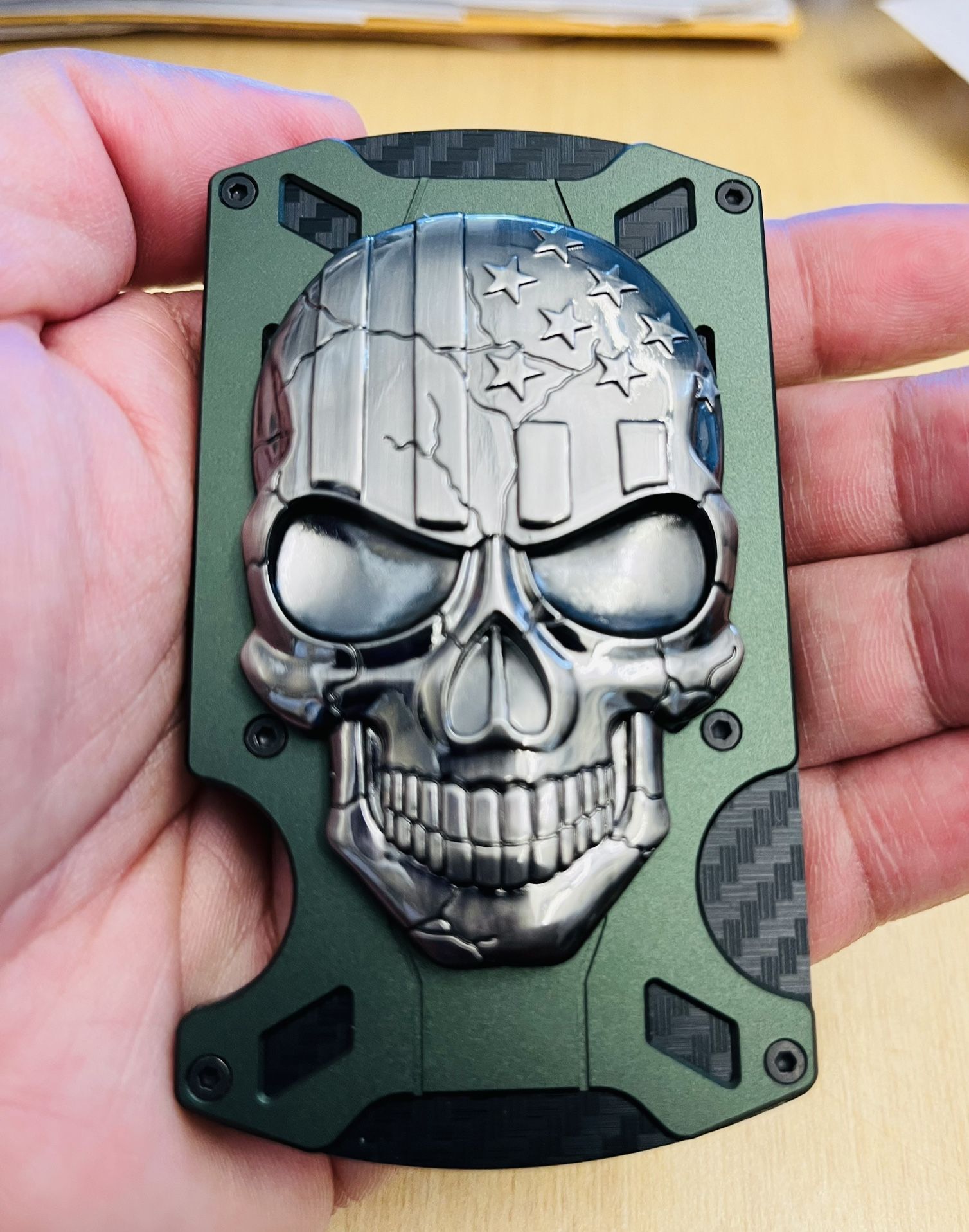 Minimalistic Wallet Skull Face RFID