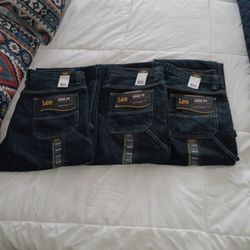 3 Pair Lee Carpenter Jeans 32x34