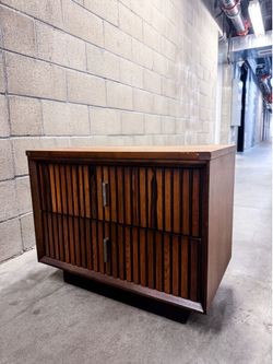 Walnut Side Table - Night Stand, 2 Drawer Chest