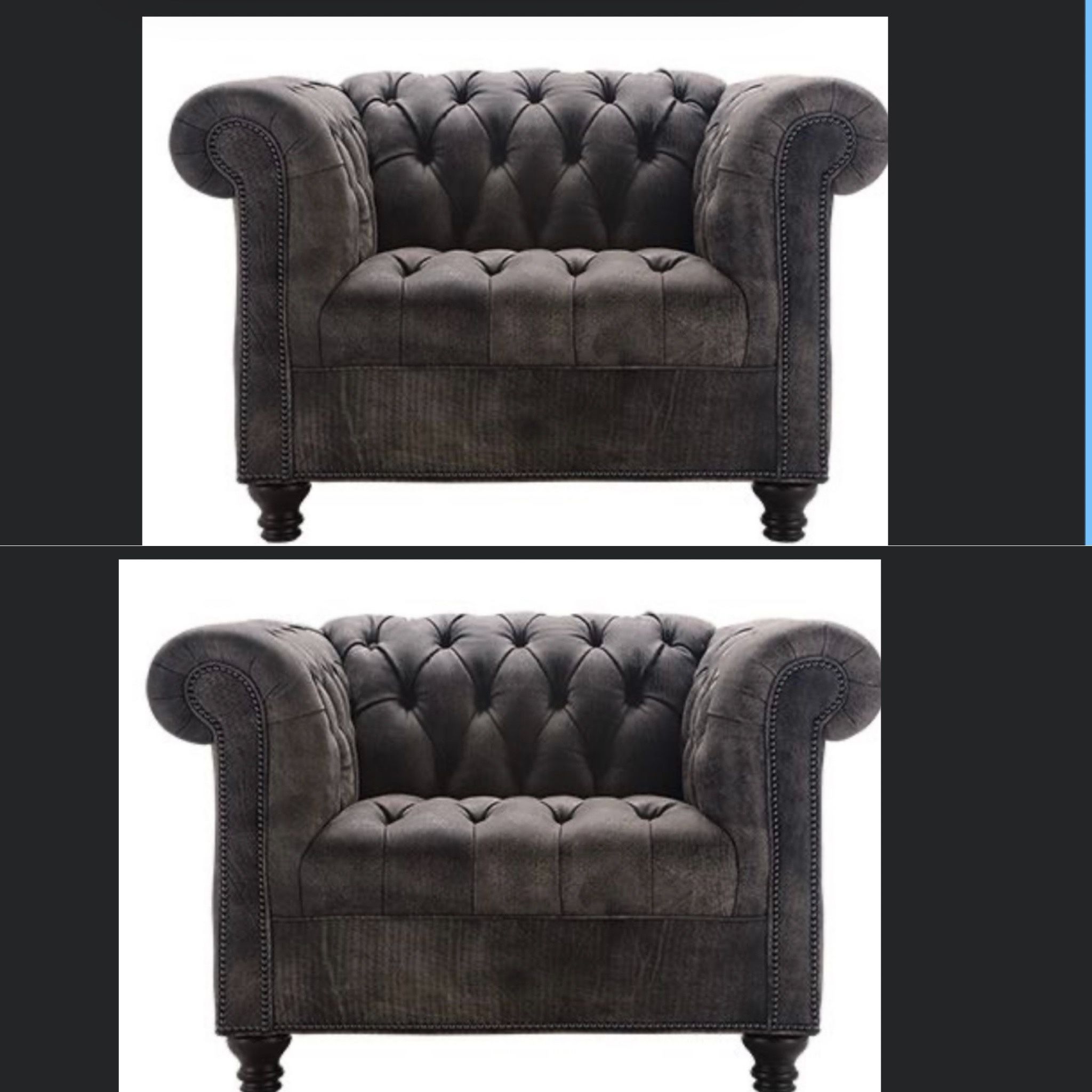 Arhaus Furniture Bewick Leather Chairs Set Of 2. Restoration Hardware 