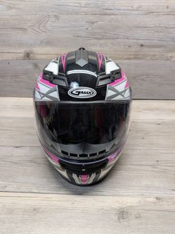 GMAX 78S Firestarter Full Face Motorcycle Helmet Large L Pink Black DOT LED
