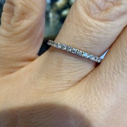 14K White Gold Natural Diamonds Ring Band 