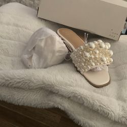 a New Day Beaded Pearly Sandals