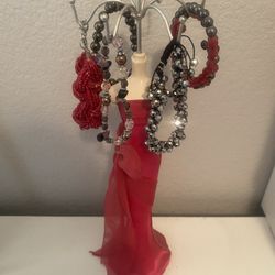 Jewelry Stand + 5 Bracelets – Hot Pink & More