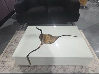 DESIGN COFFEE TABLE WHITE GLOSSY 50”