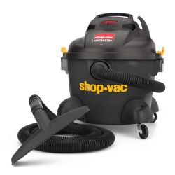 Shop Vacuum, 6 gal, Plastic, 65 cfm