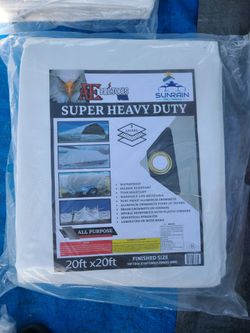 20ft × 20ft Super Heavy Duty White Tarp