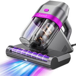 XuevoX Bed Vacuum Cleaner, 14KPa Bed Vacuum with UV-C Light,131°F Heat,36000 Pulses/MinTapping,Ultrasonic Mite Removal,for Mattress, Sofa, Couch,Crib,