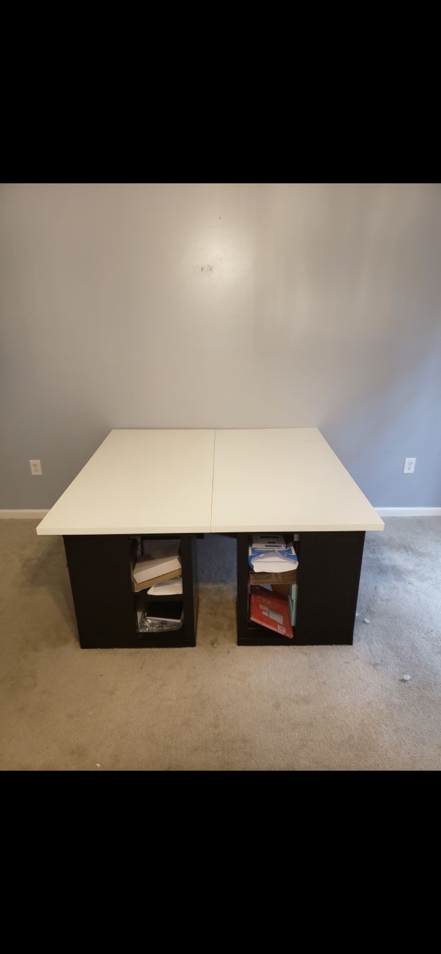 White and black desks