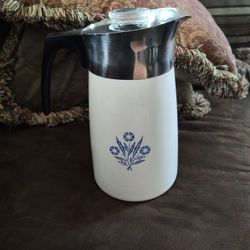 vintage corning ware blue cornflower coffee percolator 9 cup