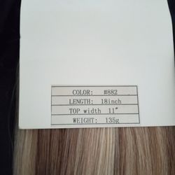 18 inch Brown/Blonde Clip In Hair Extension
