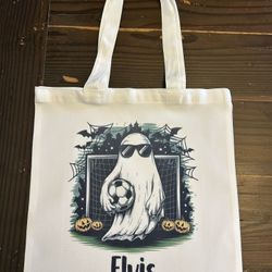 Halloween Tote Bags - Personalized Soccer Ghost Theme