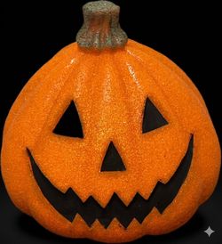 Vintage Large Halloween plug in pumpkin decoration with lights
