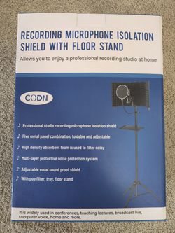 CODN Microphone Isolation Shield w/ Floor Stand Sound Recording Booth New