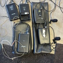 Shure Lapel Mics. 2 uLX, 2 SLX1, 1 PGX1