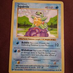 Pokiman Squirtle Collectible Card