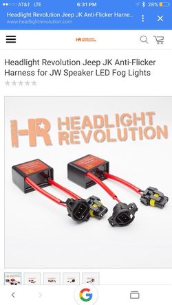 Jk led fog lights anti-flicker $45