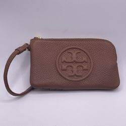 Tory Burch Women’s Perry Bombé Leather Zip Card Case 