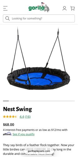 Gorilla Playsets Nest Swing (New)