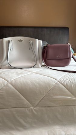 Kate Spade Light Gray/white purse and Leather Tote
