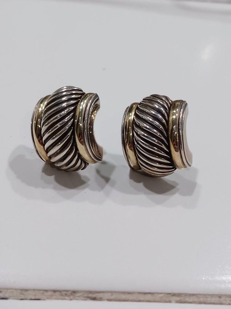 David Yurman Sterling Silver/14 Kt Earrings