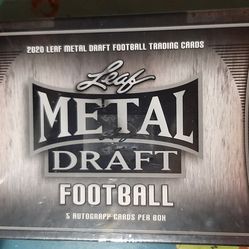 2020  Leaf Metal Draft Football Hobby Box 5 Autos