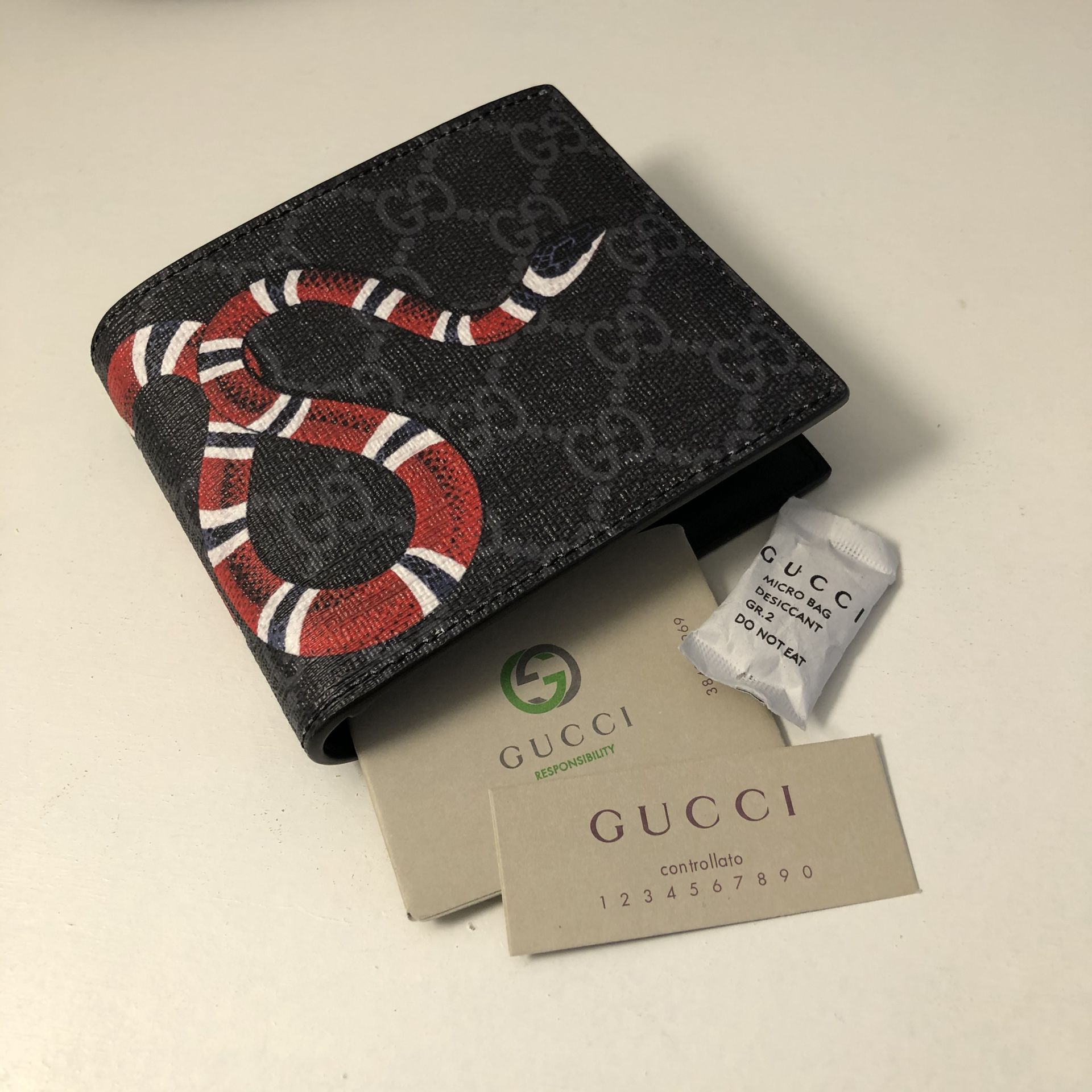 Gucci Black Monogram Supreme Wallet