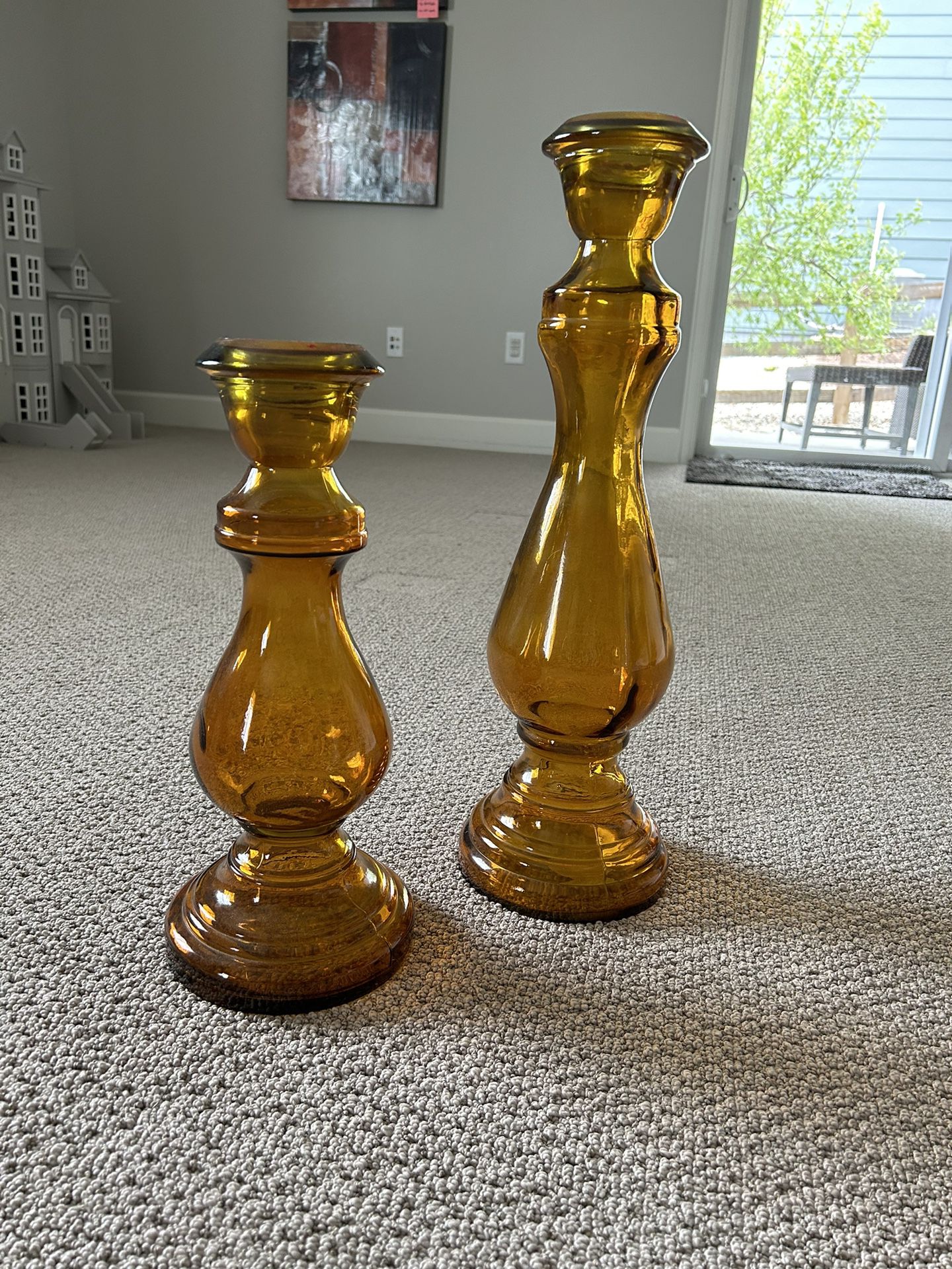 On Hold: Pair of Glass Candle Holders