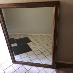 Antique mirror with wood frame —very heavy!