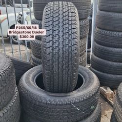 P265/60/18 Bridgestone Dueler Semi New All Four Tires 98% Tread Life | Please Ask For Availability Por Favor Pregunta Por Disponibildad|