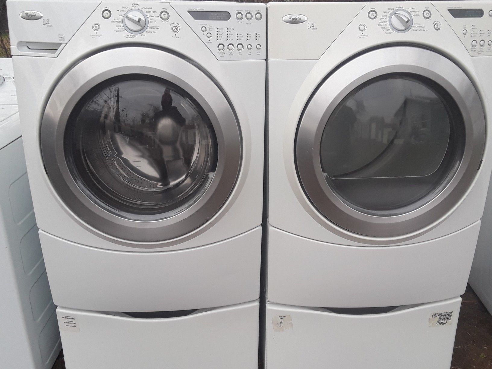 Whirlpool duet washer and gas dryer set with warranty
