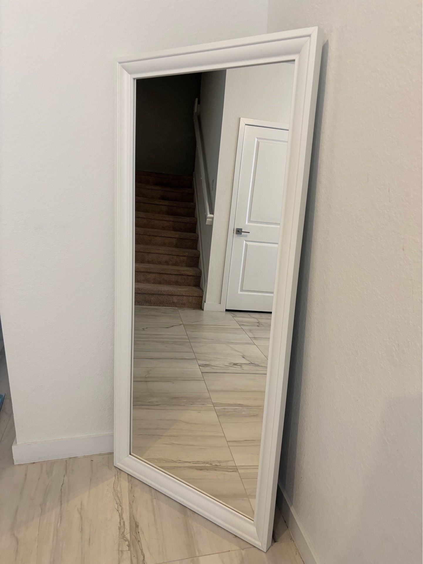 IKEA Full Length Mirror (30” x 65”) – White Frame – Like New