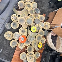 60s 70s Mid Century Modern Abstract Copper Brass & Enamel Wall Art Sculpture