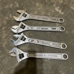 Set Of 4 Adjustable Wrenches 12” 