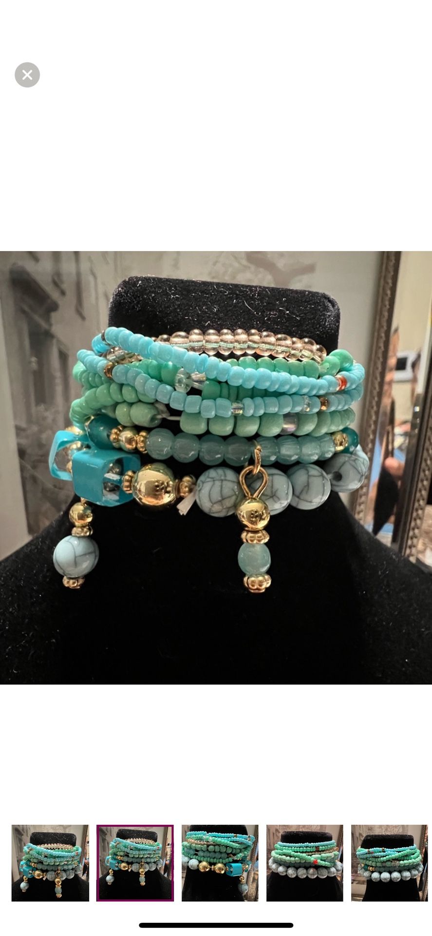 Evil eye Crystal Bead Wrap Bangle.