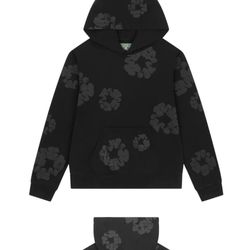 black on black denim tears hoodie 